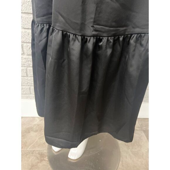Inspired Hearts Women Black Satin Halter Dress with Cut-Out on Back Size L - Picture 10 of 13